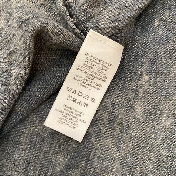 Free People We The Free Army Green Distressed Alex Split Shoulder Tee, Size Med. - Picture 12 of 14